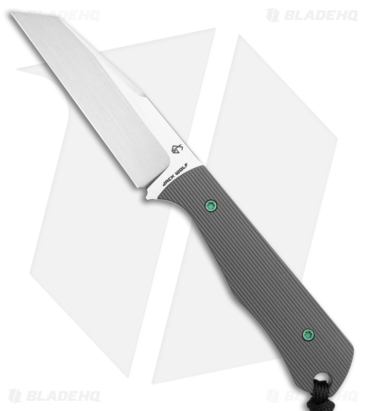 Jack Wolf Knives Collusion Fixed Blade Knife Stripe Titanium (3.1" Satin)