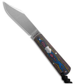 Jack Wolf Knives Gateway FIXedc Fixed Blade Knife CamoCarbon 80's (3" Satin)