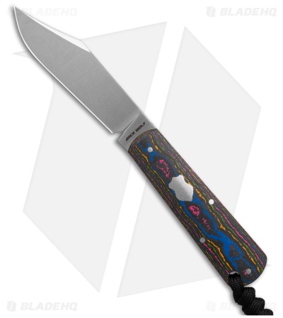 Jack Wolf Knives Gateway FIXedc Fixed Blade Knife CamoCarbon 80's (3" Satin)