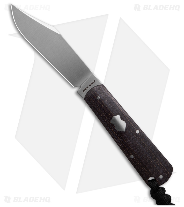 Jack Wolf Knives Gateway FIXedc Fixed Blade Knife Vibe Jute Bison (3" Satin)