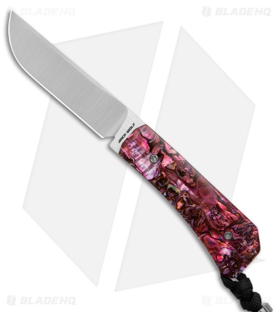 Jack Wolf Knives Pioneer FIXedc Knife Red Abalone (2.9" Satin)