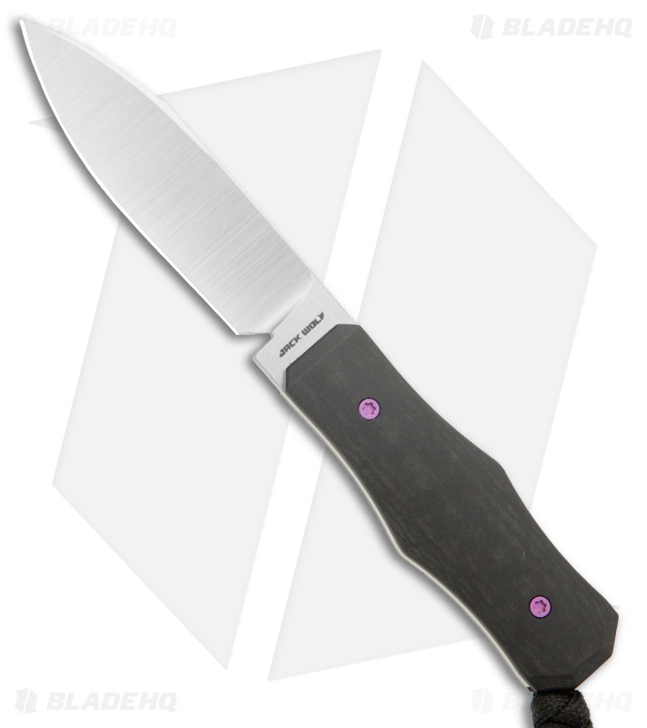 Jack Wolf Knives Vampire FIXedc Fixed Blade Knife Black Paper Micarta (3" Satin)