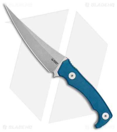 Kubey Knives Sicarii Fixed Blade Knife Blue Micarta (4.6" SW)