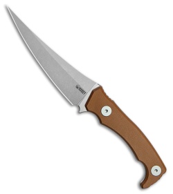 Kubey Knives Sicarii Fixed Blade Knife Brown Micarta (4.6" SW)