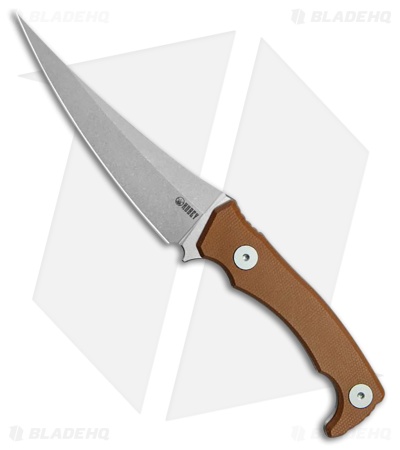 Kubey Knives Sicarii Fixed Blade Knife Brown Micarta (4.6" SW)