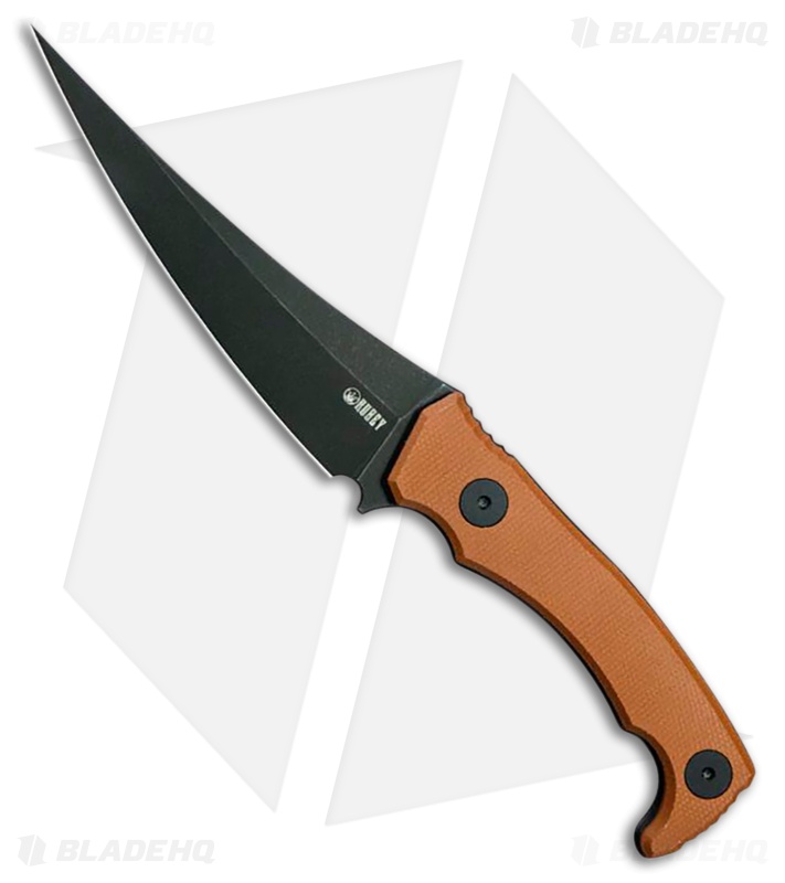 Kubey Knives Sicarii Fixed Blade Knife Brown Micarta (4.6" Black SW)