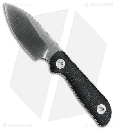 Kunwu Knives Stiffy P Fixed Blade Knife Black Micarta (3" Satin)