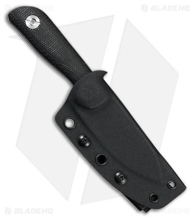 Kunwu Knives Stiffy P Fixed Blade Knife Black Micarta (3" Satin)
