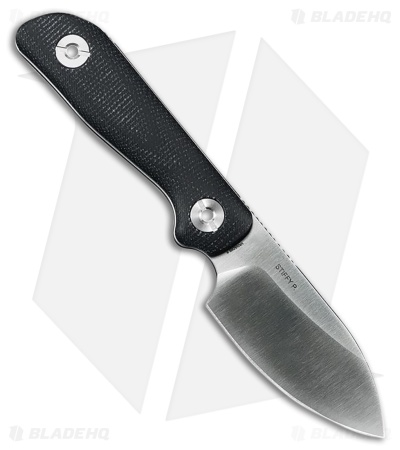 Kunwu Knives Stiffy P Fixed Blade Knife Black Micarta (3" Satin)