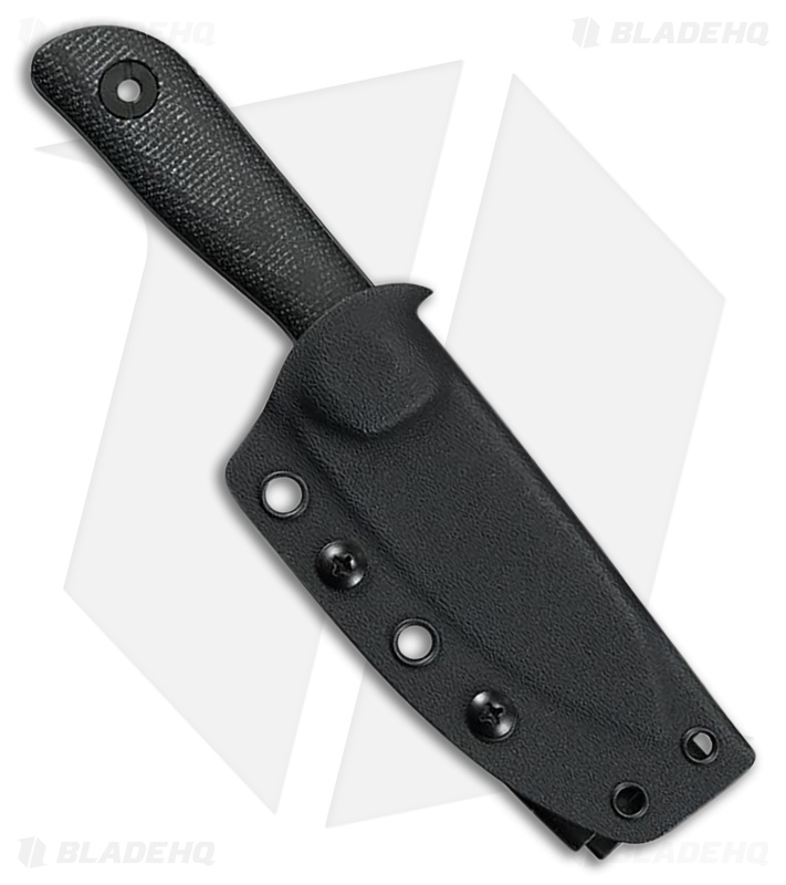 Kunwu Knives Stiffy P Fixed Blade Knife Black Micarta (3" Black DLC)