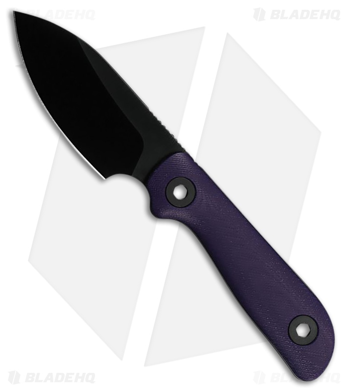 Kunwu Knives Stiffy P Fixed Blade Knife Purple G-10 DLC