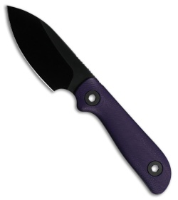 Kunwu Knives Stiffy P Fixed Blade Knife Purple G-10 (3" Black DLC)