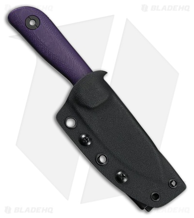 Kunwu Knives Stiffy P Fixed Blade Knife Purple G-10 (3" Black DLC)