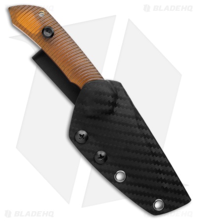 Kansept Knives Fenrir Fixed Blade Knife Yellow PEI (2.9" Damascus)