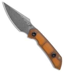 Kansept Knives Fenrir Fixed Blade Knife Yellow PEI (2.9" Damascus)