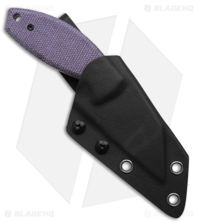 Kansept Siafu Fixed Blade Knife Purple Micarta (2.37" Black SW)