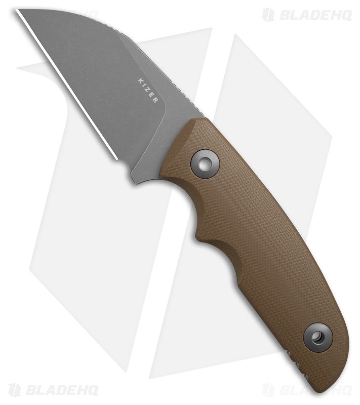 Kizer Snick Fixed Blade Knife Brown G-10 (2.75" Stonewashed AEB-L)