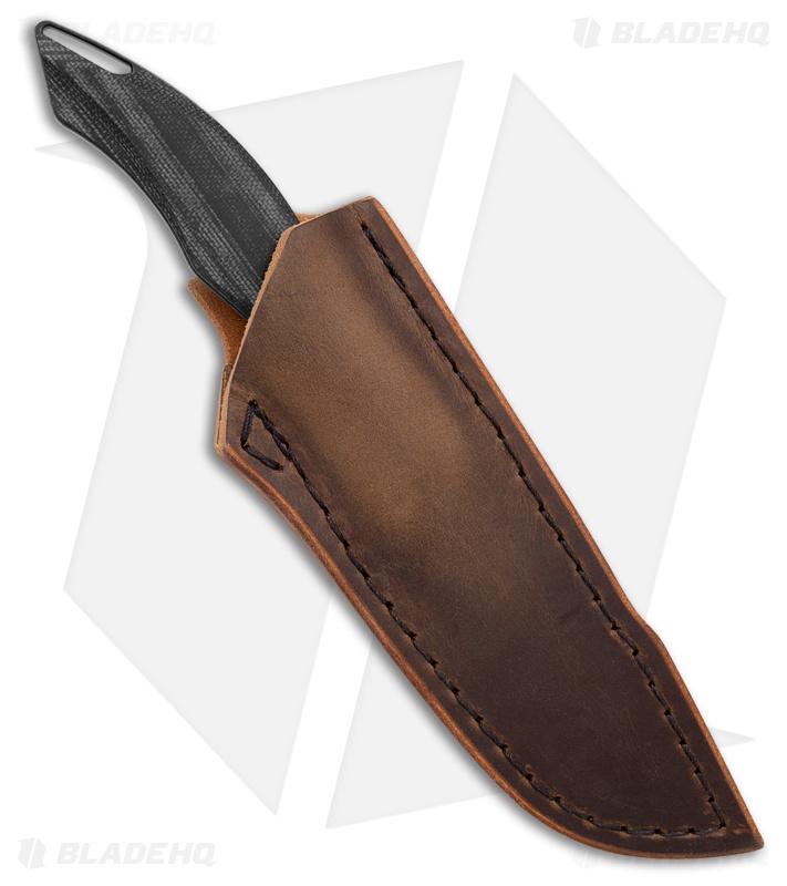 Koenig Helo Fixed Blade Knife Black Canvas Micata (3.88" DLC MagnaCut)
