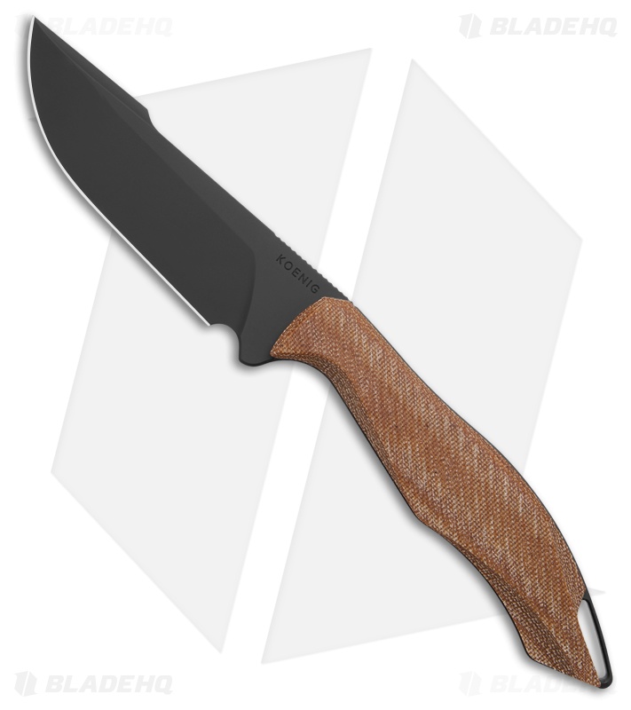 Koenig Helo Fixed Blade Knife Natural Canvas Micata (3.88" Burnished MagnaCut)