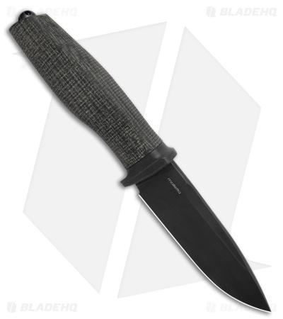 LionSTEEL ACHA Fixed Blade Black Burlap Micarta (4.25 Black PVD)