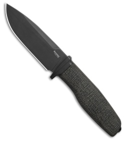LionSTEEL ACHA Fixed Blade Black Burlap Micarta (4.25 Black PVD)