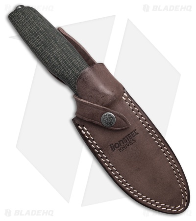 LionSTEEL ACHA Fixed Blade Black Burlap Micarta (4.25 Satin)