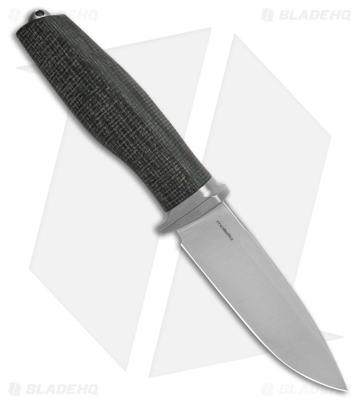 LionSTEEL ACHA Fixed Blade Black Burlap Micarta (4.25 Satin)