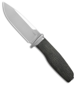 LionSTEEL ACHA Fixed Blade Black Burlap Micarta (4.25 Satin)