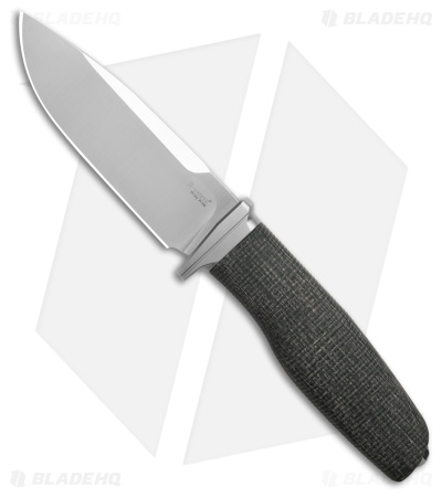 LionSTEEL ACHA Fixed Blade Black Burlap Micarta (4.25 Satin)