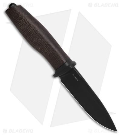 LionSTEEL ACHA Fixed Blade Green Burlap Micarta (4.25 Black PVD)