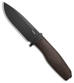 LionSTEEL ACHA Fixed Blade Green Burlap Micarta (4.25 Black PVD)