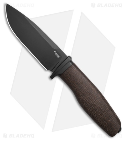 LionSTEEL ACHA Fixed Blade Green Burlap Micarta (4.25 Black PVD)