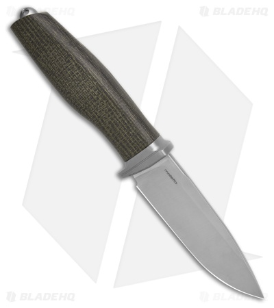 LionSTEEL ACHA Fixed Blade Green Burlap Micarta (4.25 Satin)