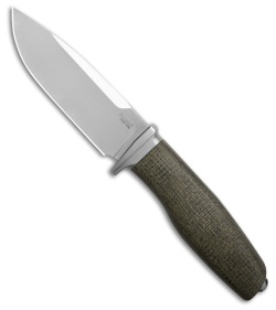 LionSTEEL ACHA Fixed Blade Green Burlap Micarta (4.25 Satin)