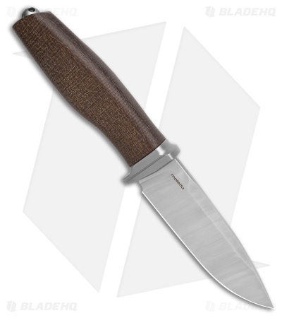 LionSTEEL ACHA Fixed Blade Natural Burlap Micarta (4.25 Satin)