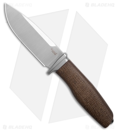 LionSTEEL ACHA Fixed Blade Natural Burlap Micarta (4.25 Satin)