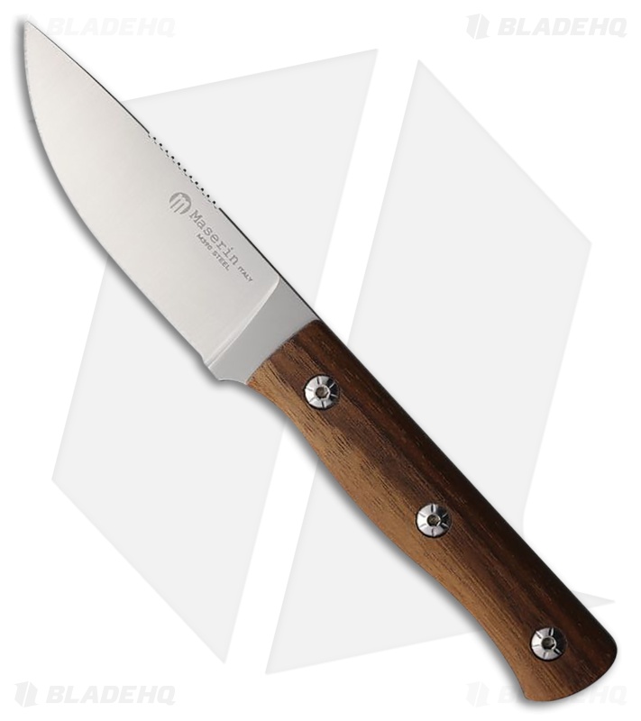 Maserin Path Fixed Blade Knife Brown Walnut (3.30" Satin)