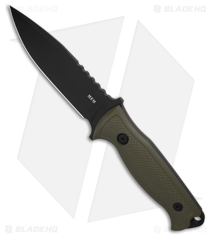 MKM Delta OD Green G10 Fixed Blade Knife (5" Black)