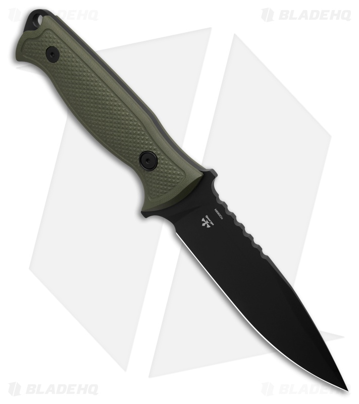 MKM Delta OD Green G10 Fixed Blade Knife (5" Black)