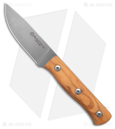 Maserin Path Fixed Blade Knife Brown Olive Wood (3.30" Satin)