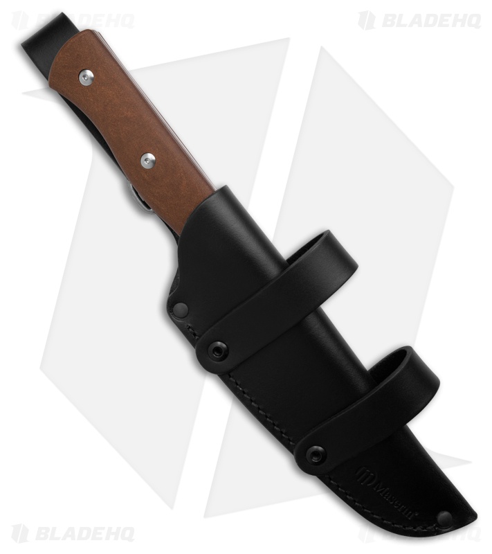Maserin Woodsman Fixed Blade Knife Brown Paper Micarta (4.50" Stonewash)