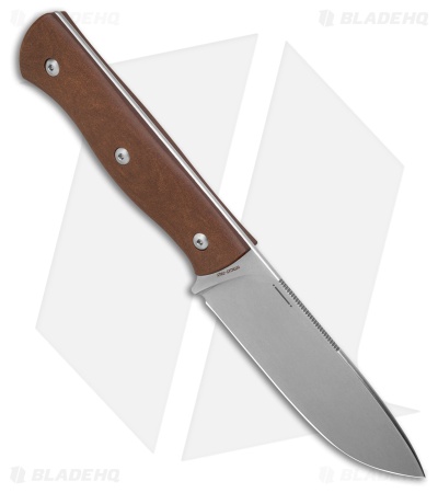 Maserin Woodsman Fixed Blade Knife Brown Paper Micarta (4.50" Stonewash)