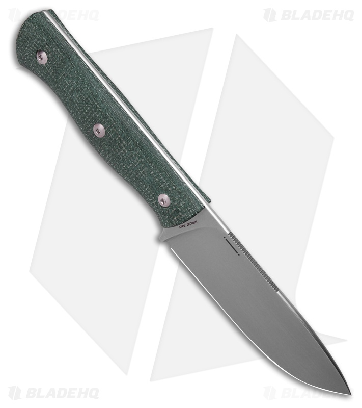 Maserin Woodsman Fixed Blade Knife Green Canvas Micarta (4.50" Stonewash)