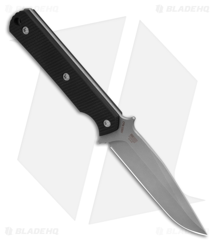 McNees Knives Fixed Blade Stalker Knife Black G-10 (4.375" Stonewash)