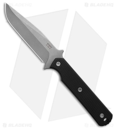 McNees Knives Fixed Blade Stalker Knife Black G-10 (4.375" Stonewash)