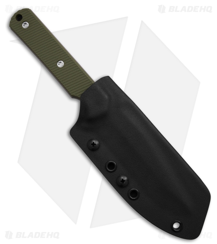 McNees Knives Fixed Blade Stalker Knife Green G-10 (4.375" Stonewash)