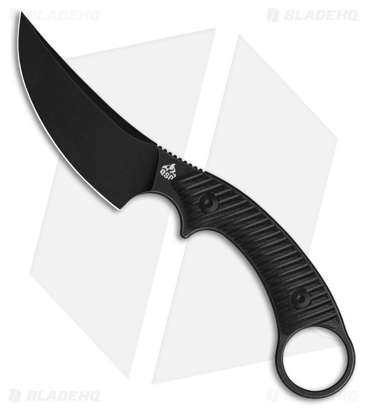 QSP Baby Viper Fixed Blade Knife Black G-10 (2.8" Black SW)