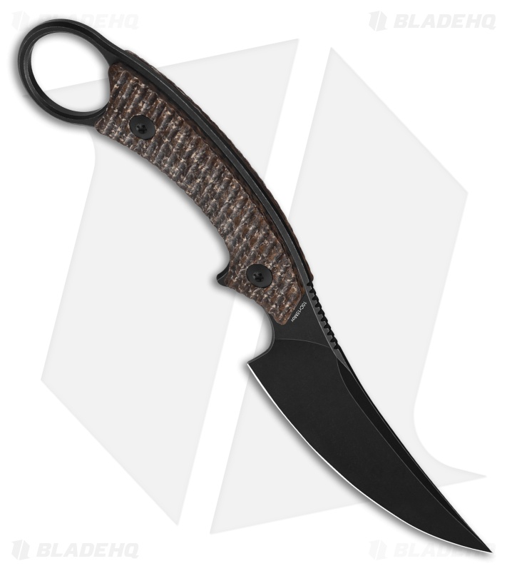 QSP Baby Viper Fixed Blade Knife Glow-In-The-Dark Burlap Micarta (2.8" Black SW)