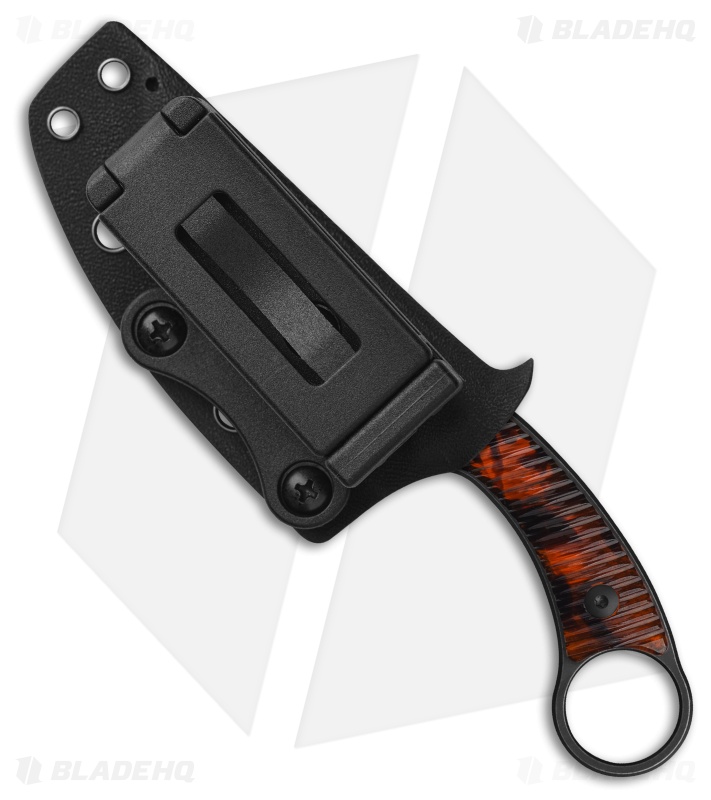 QSP Baby Viper Fixed Blade Knife Tortoise Resin (2.8" Black SW)