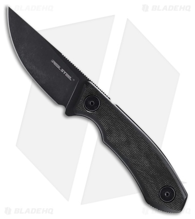 Real Steel Receptor Fixed Blade Knife Black Micarta (3.2" Black SW)